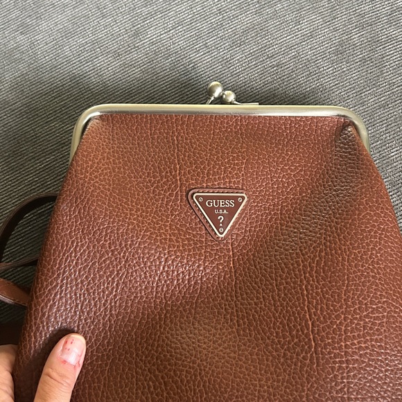 Guess Rare vintage y2K Tan Leather Women's Backpack - Picture 4 of 10